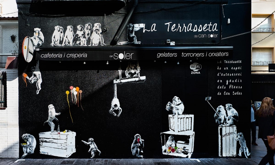 La Terrasseta de Can Soler renueva su fachada con un mural artístico