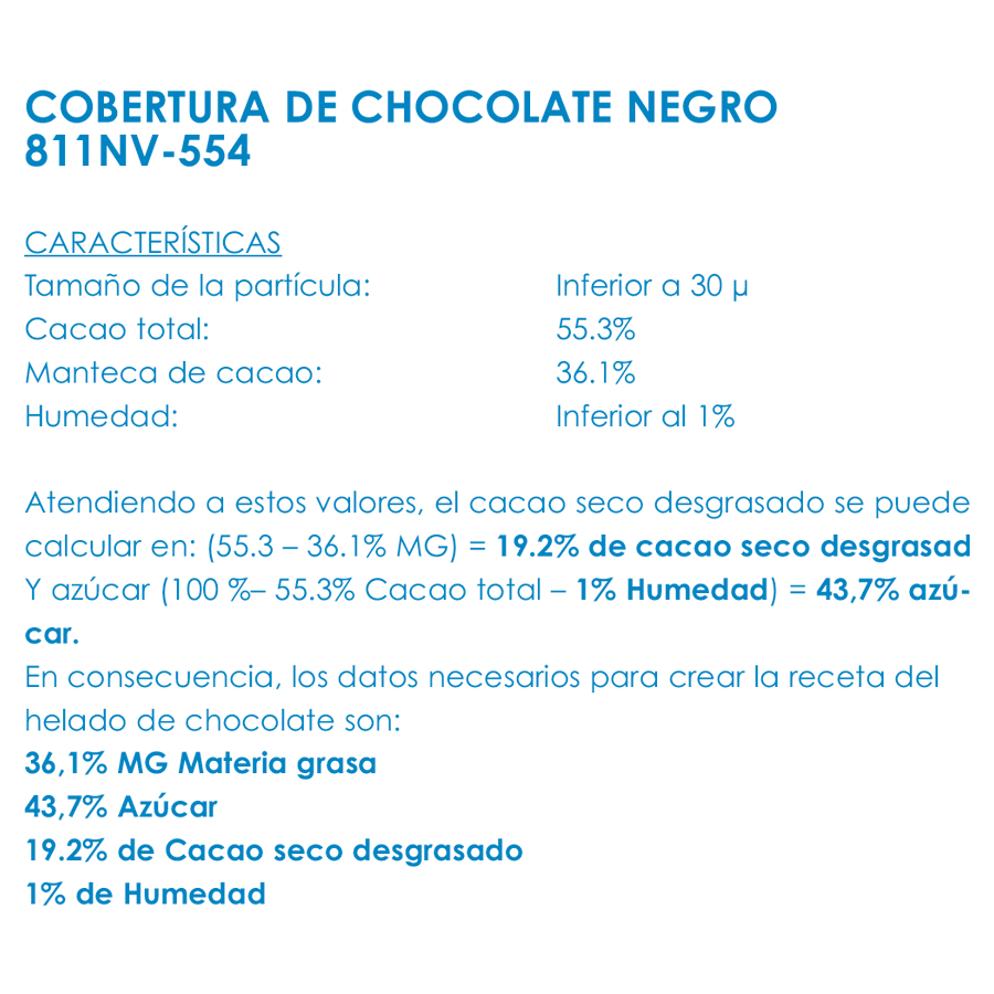 Ficha cobertura de chocolate negro 811NV-554