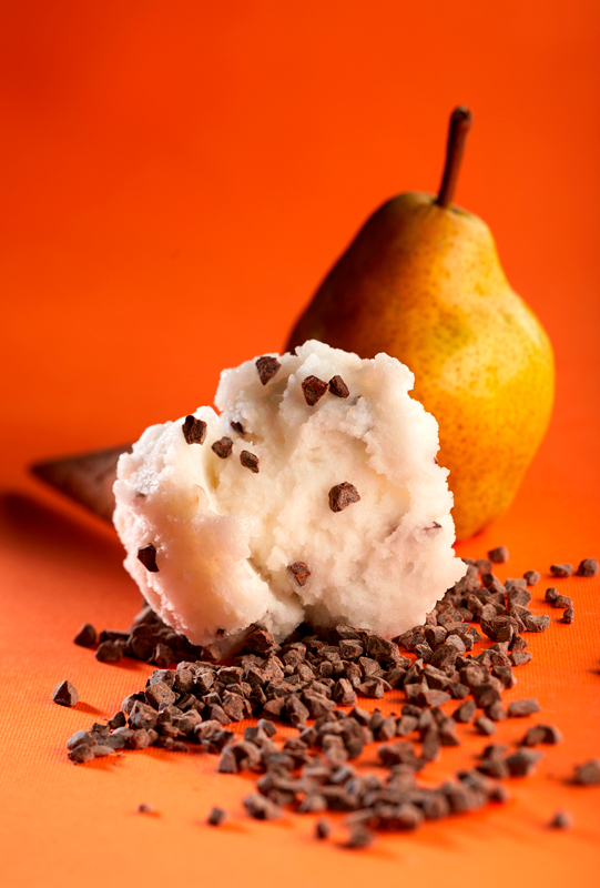 Sorbete de peras al vino moscatel
