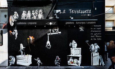 Imagen de La Terrasseta de Can Soler renueva su fachada con un mural artístico