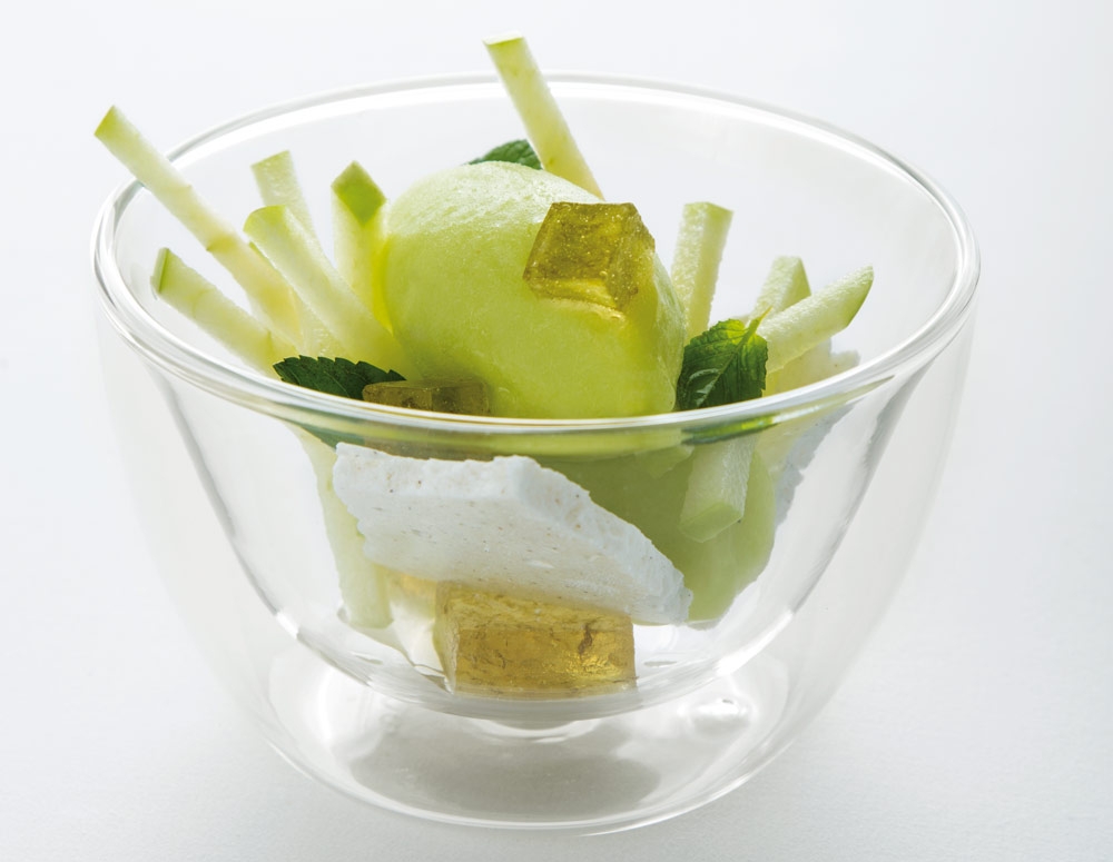 Aromanzana. Sorbete de manzana Granny y cardamomo Aromanzana. Sorbete de manzana Granny y cardamomo